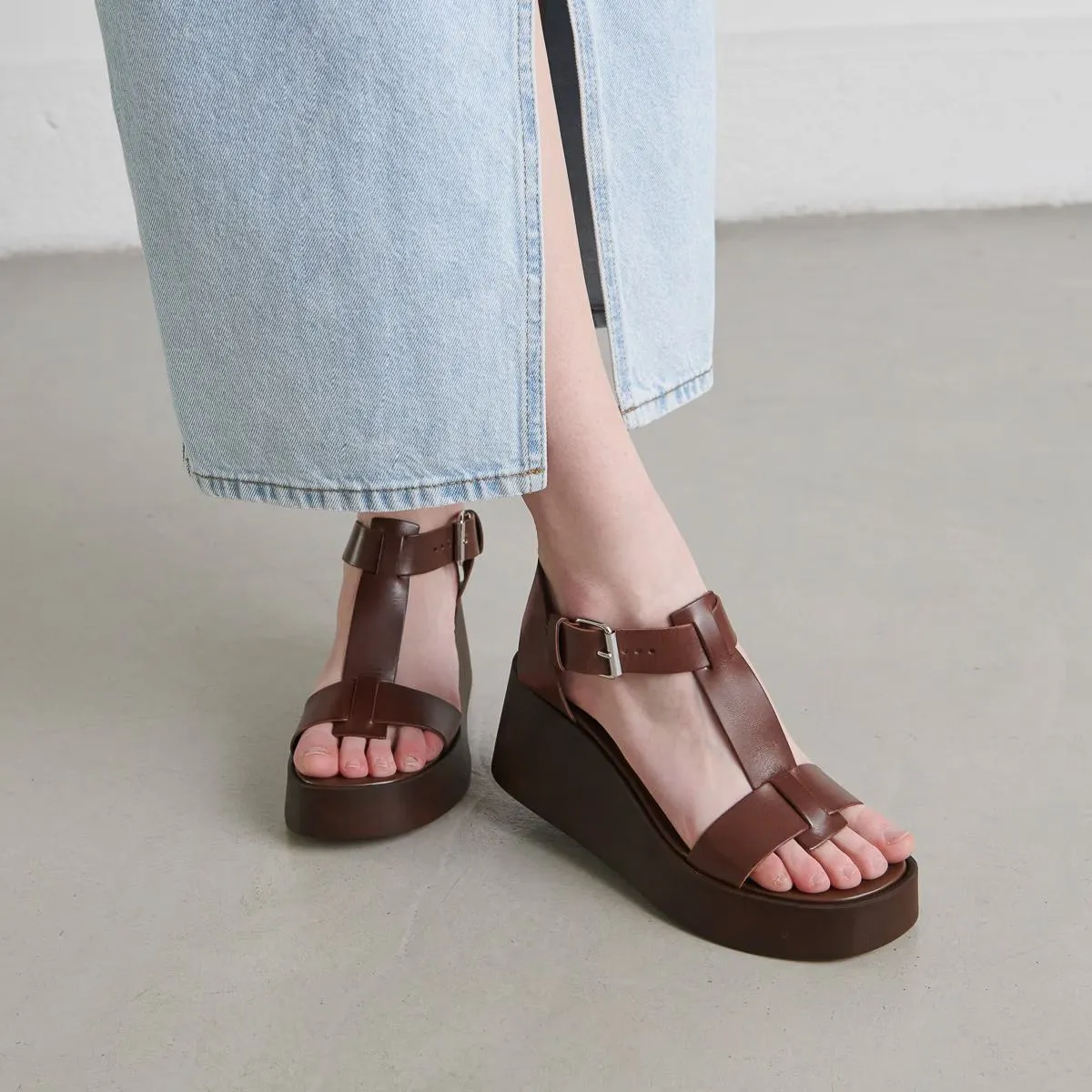 587- Estelle Cuir Marron-Fonce