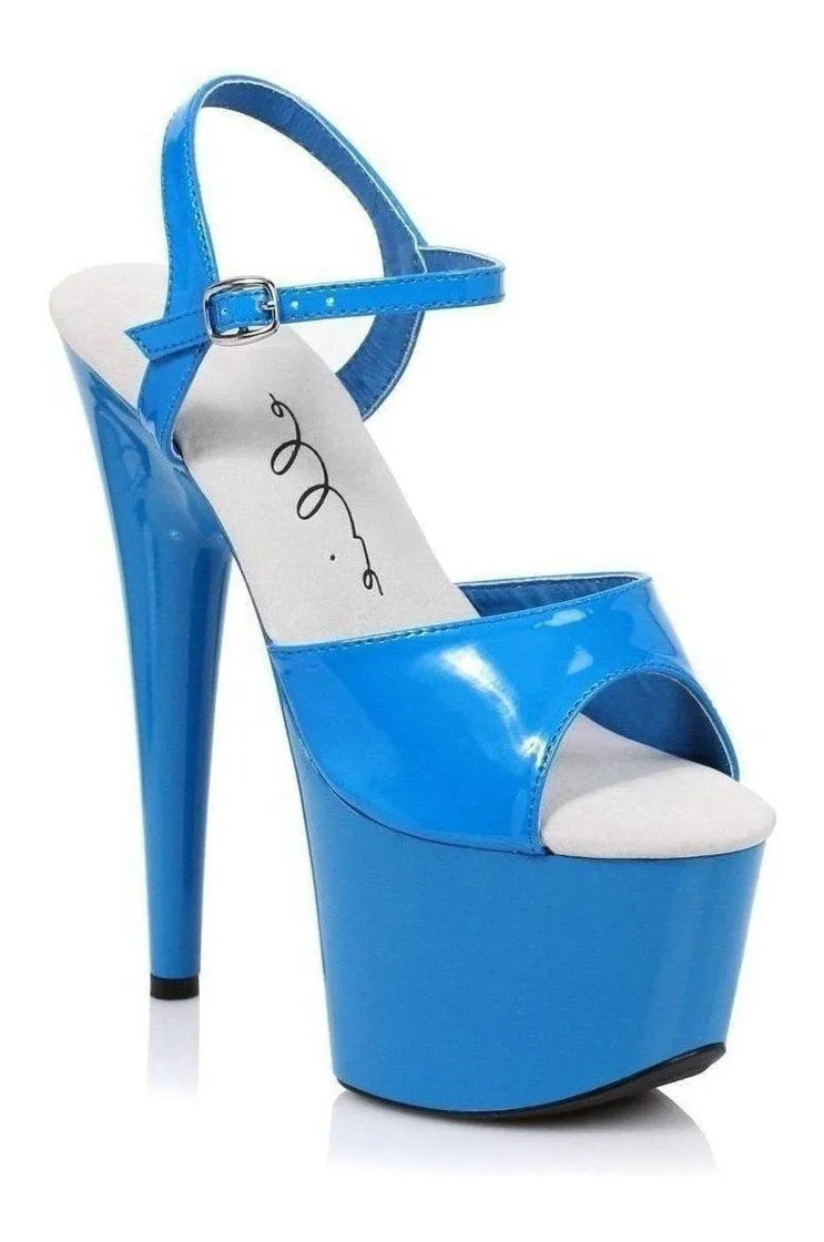 709-SOLARIS Platform Sandal  | Blue Patent