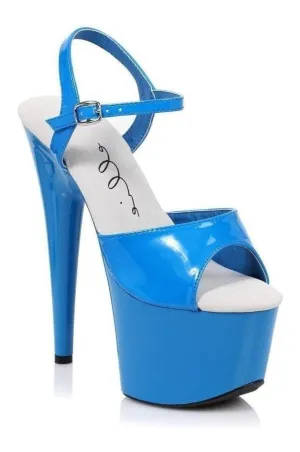 709-SOLARIS Platform Sandal  | Blue Patent