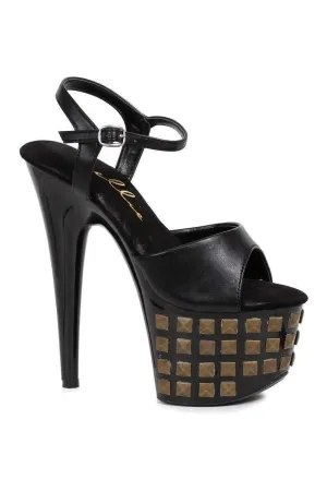 709-STUD Platform Sandal  | Clear Vinyl
