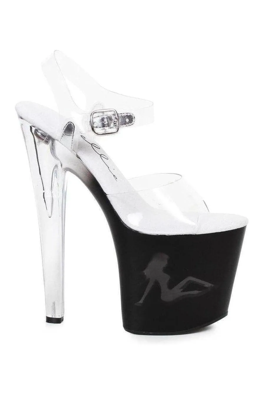 821-TESSA Platform Sandal  | Clear Vinyl