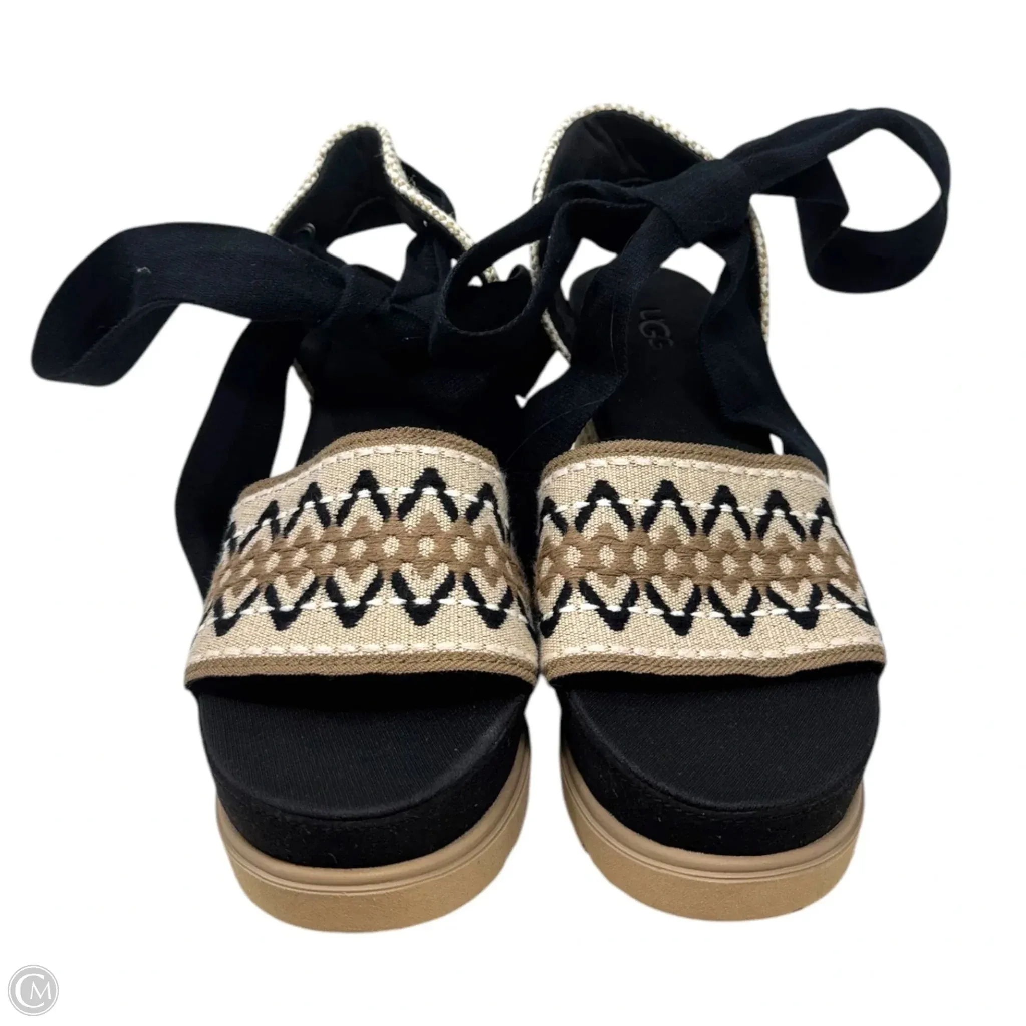 Abbott Ankle Wrap Espadrille Sandals Designer By Ugg In Multi-colored, Size: 8.5