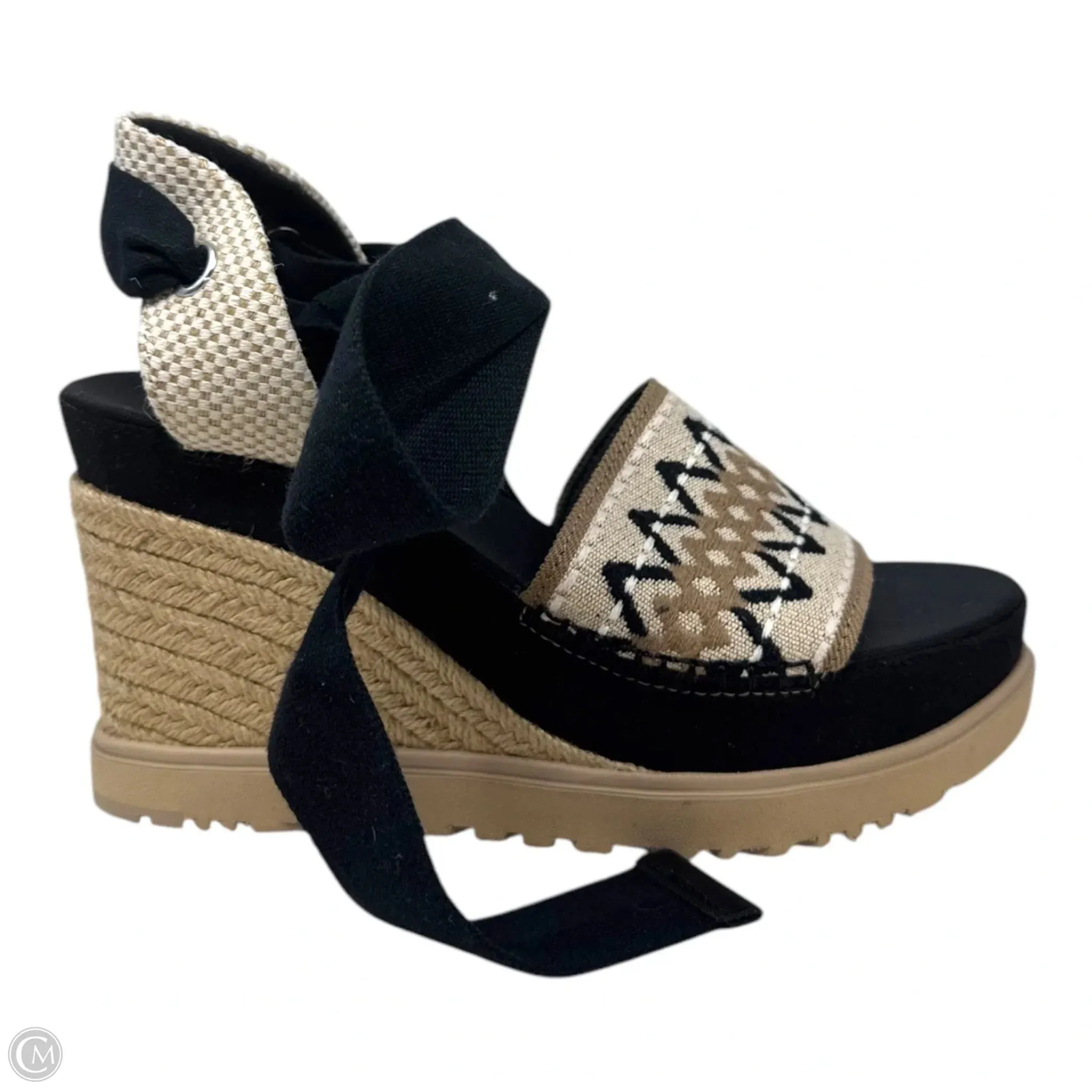 Abbott Ankle Wrap Espadrille Sandals Designer By Ugg In Multi-colored, Size: 8.5
