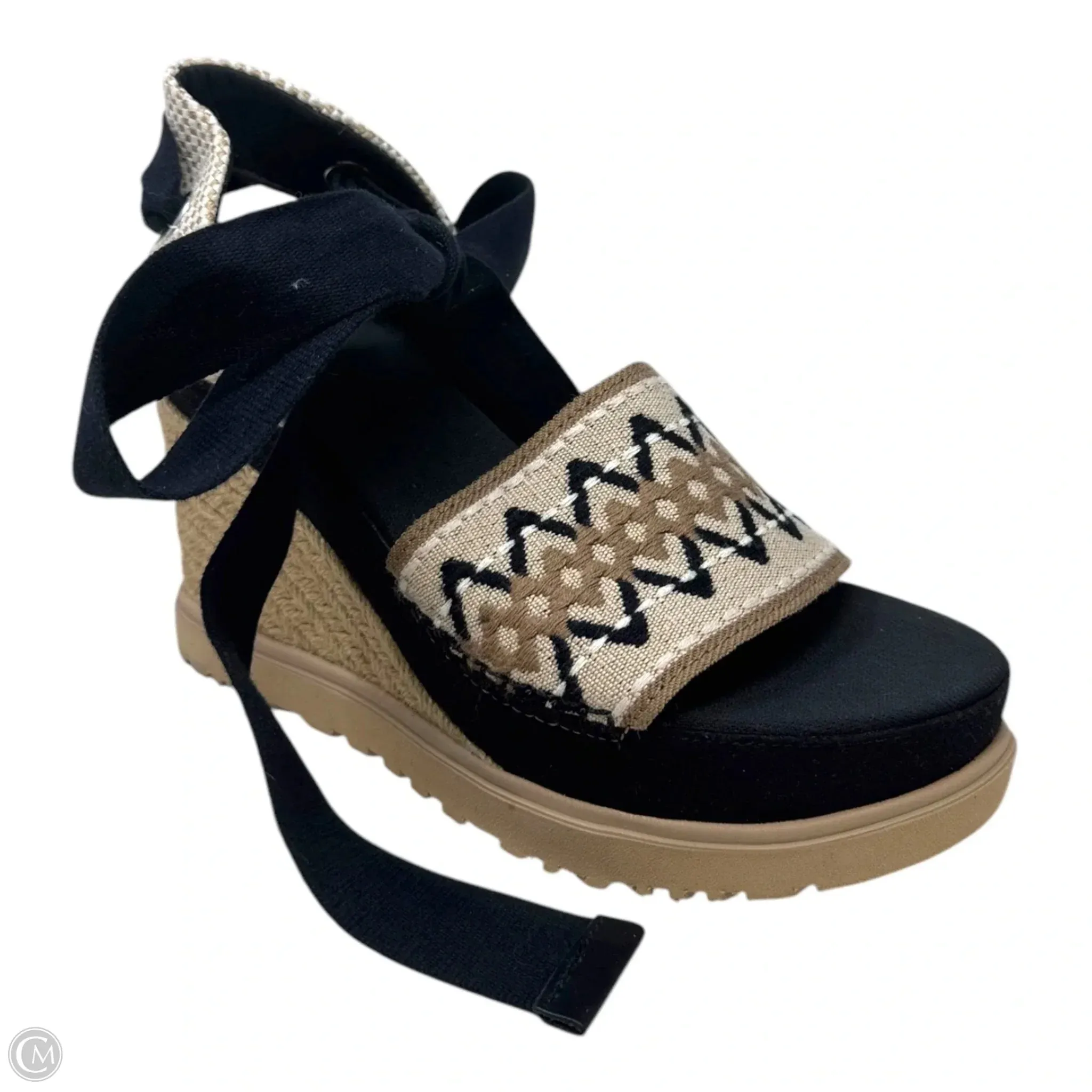 Abbott Ankle Wrap Espadrille Sandals Designer By Ugg In Multi-colored, Size: 8.5