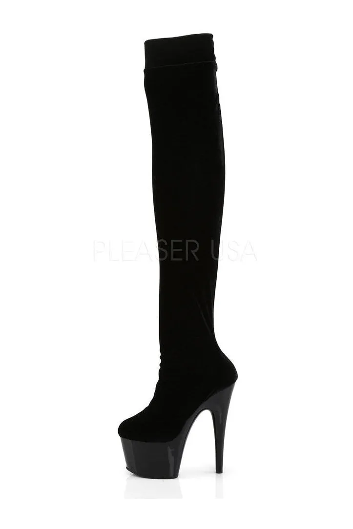ADORE-3002 Platform Boot  | Black Velvet
