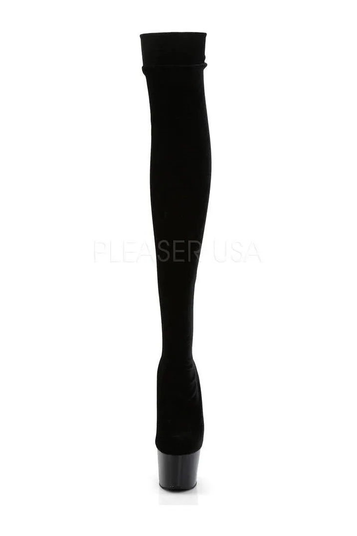 ADORE-3002 Platform Boot  | Black Velvet