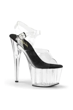 ADORE-708 Platform Sandal  | Black Vinyl