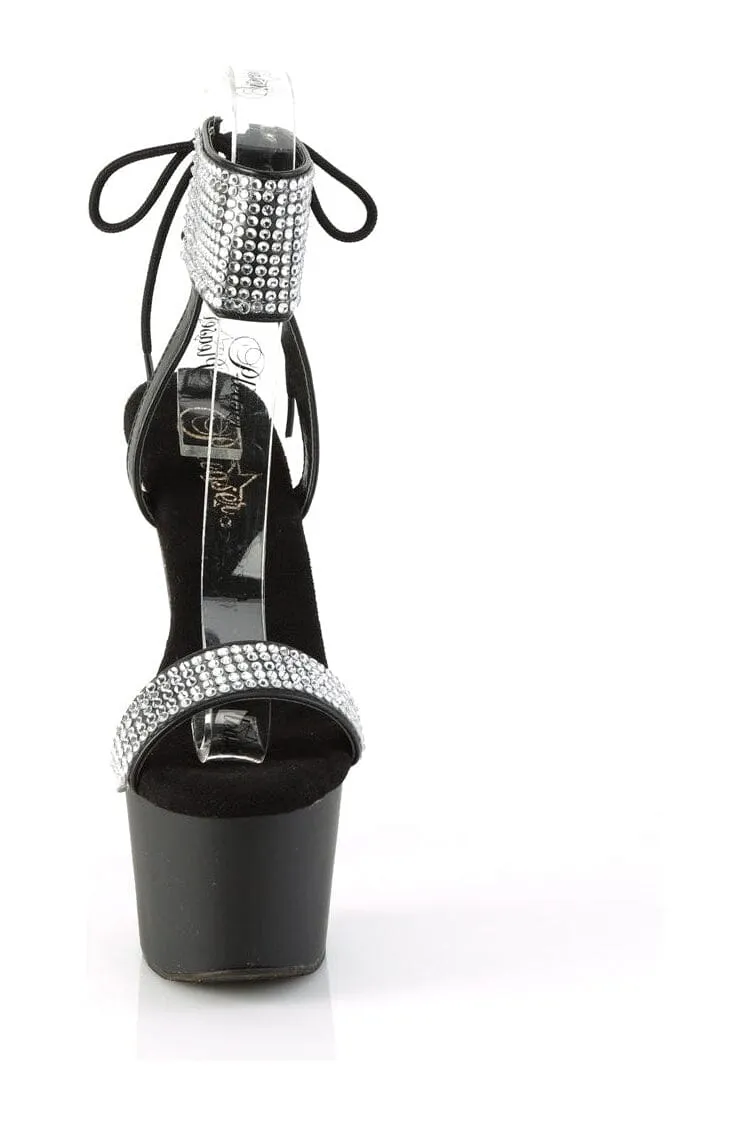 ADORE-770 Black Faux Leather Sandal