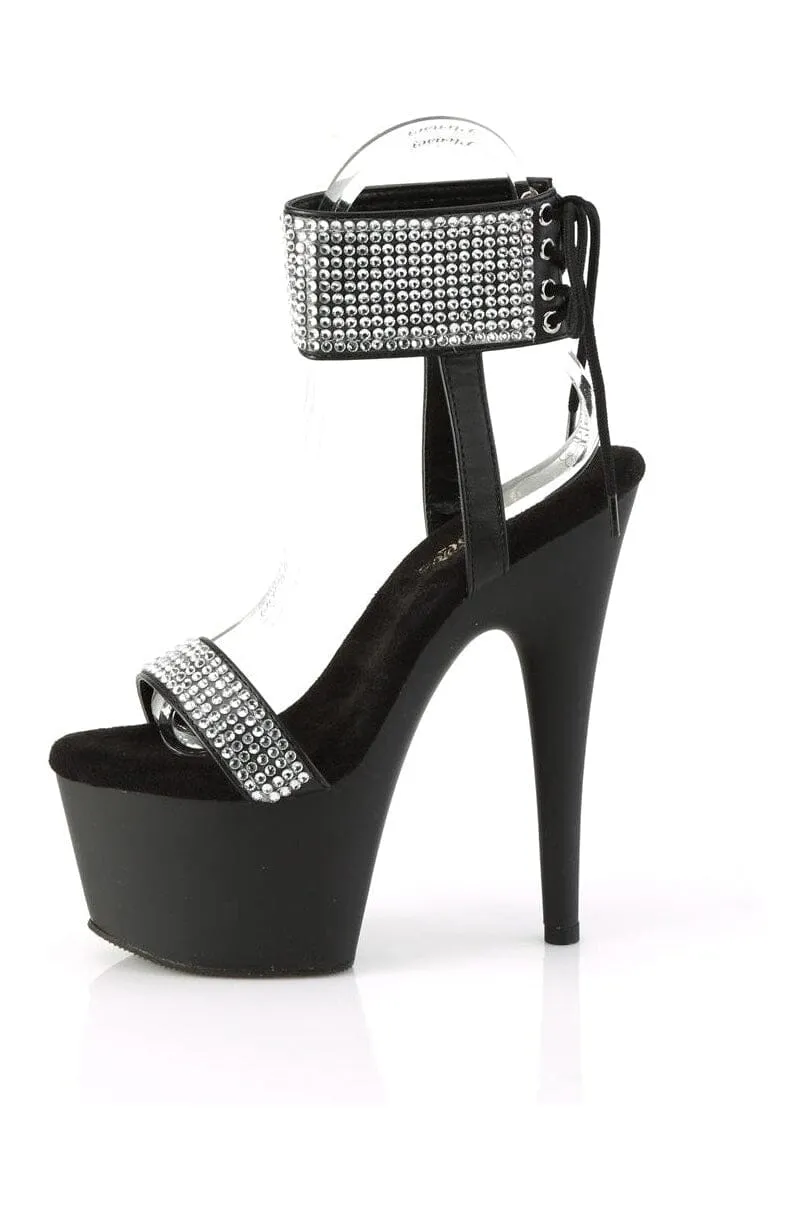 ADORE-770 Black Faux Leather Sandal