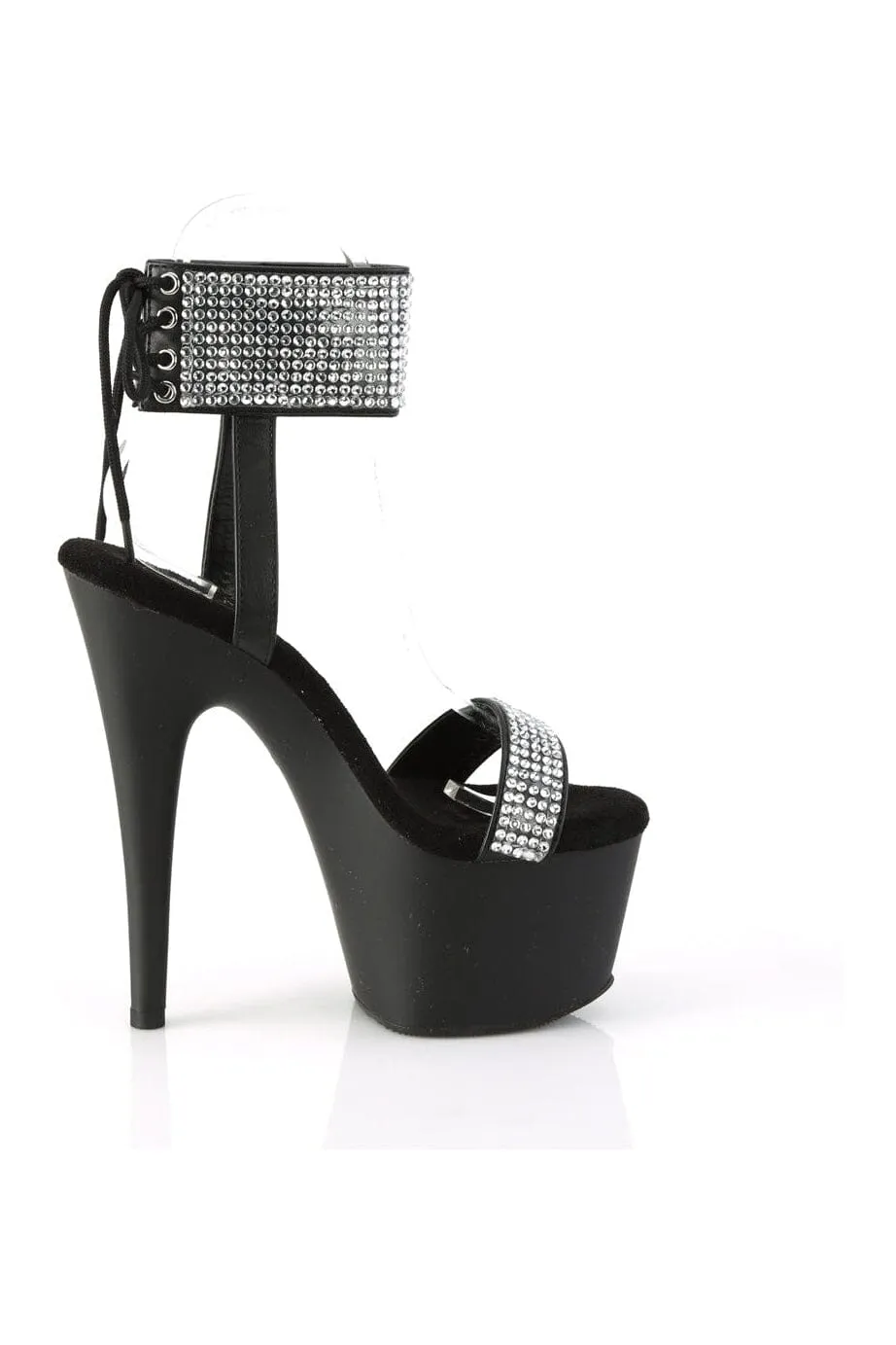 ADORE-770 Black Faux Leather Sandal