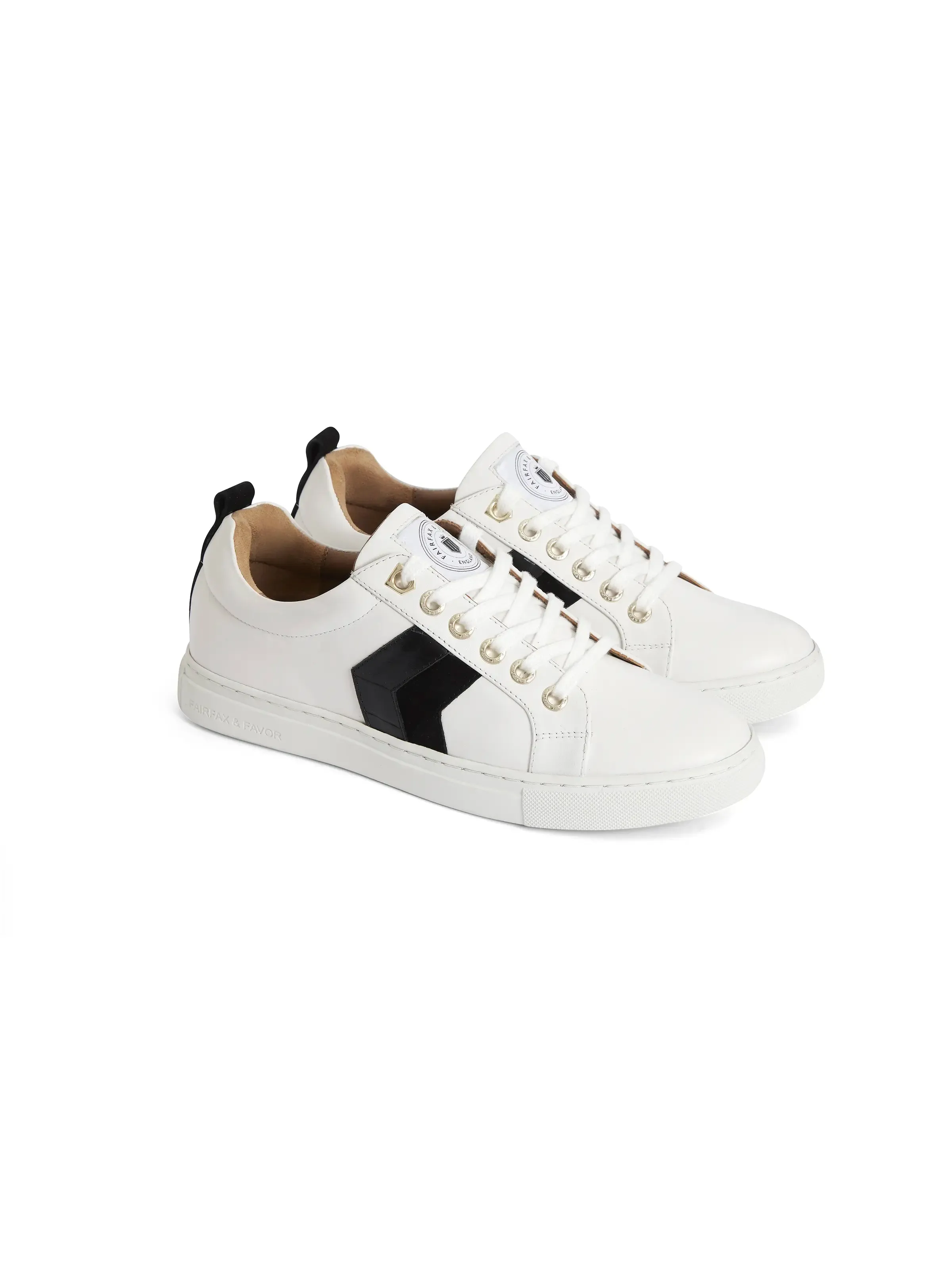 Alexandra - White - Black Croc & Suede