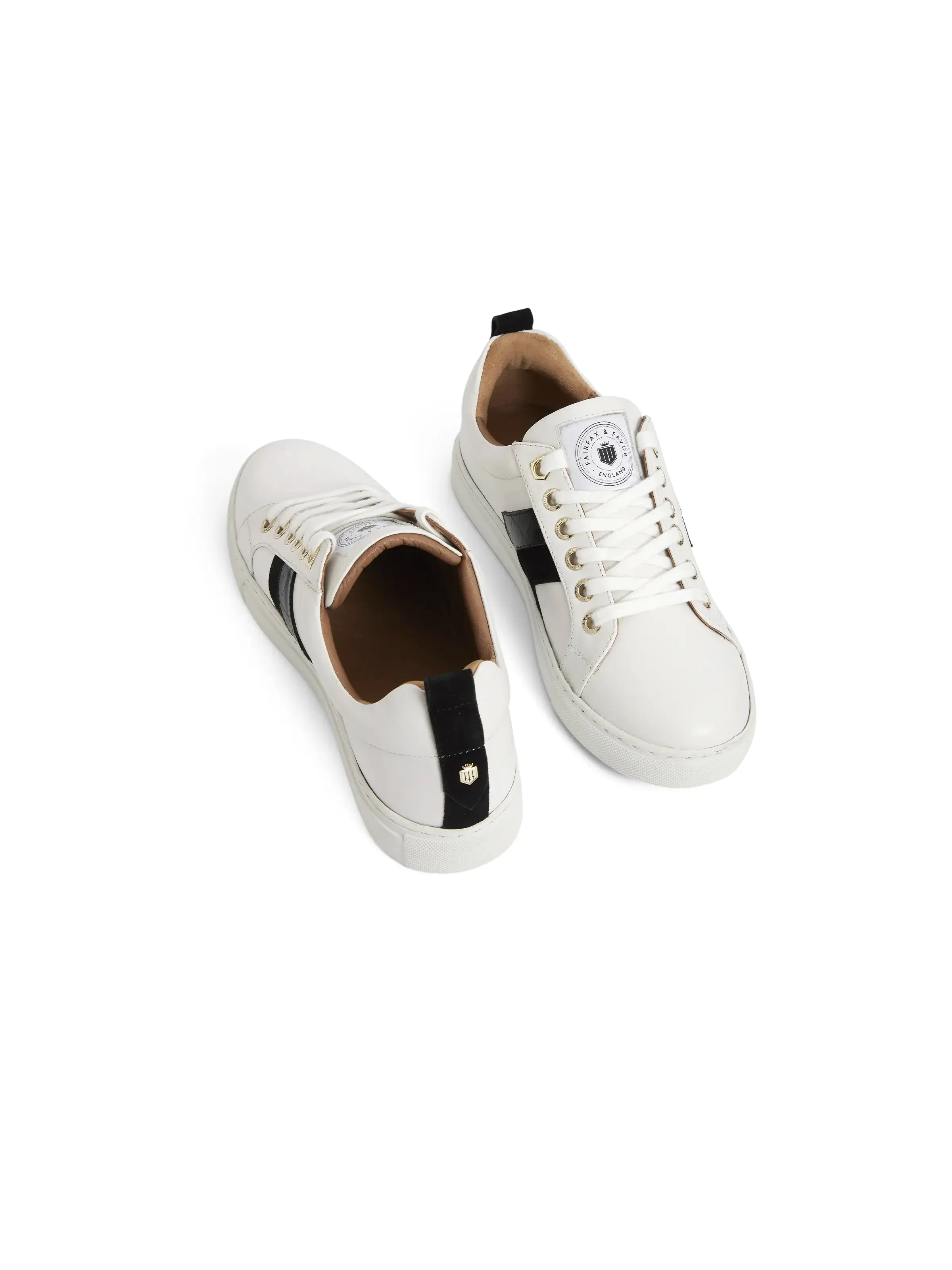 Alexandra - White - Black Croc & Suede
