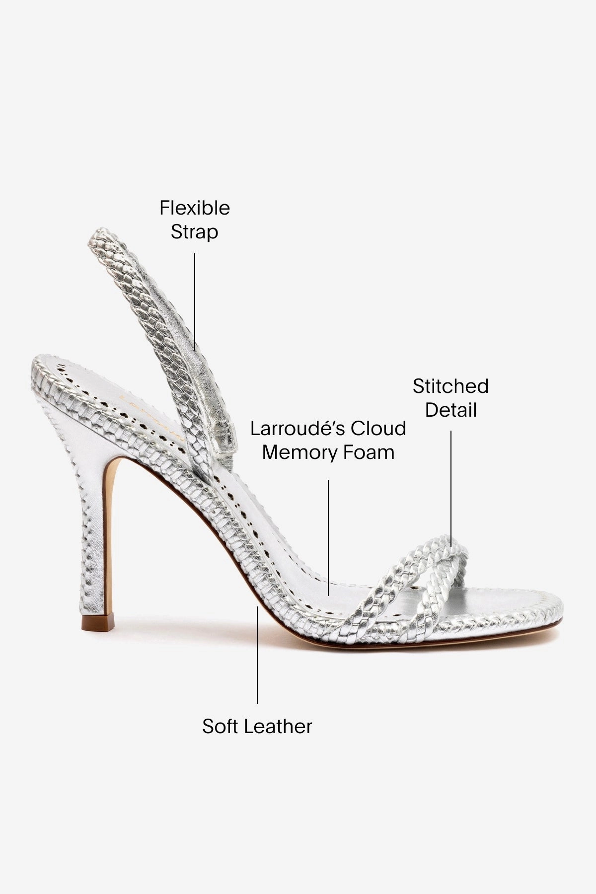 Annie Sandal In Silver Metallic Leather