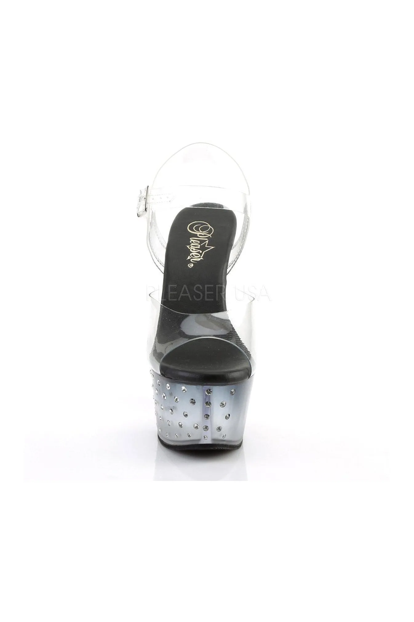 ASPIRE-608STD Platform Sandals | Black Vinyl