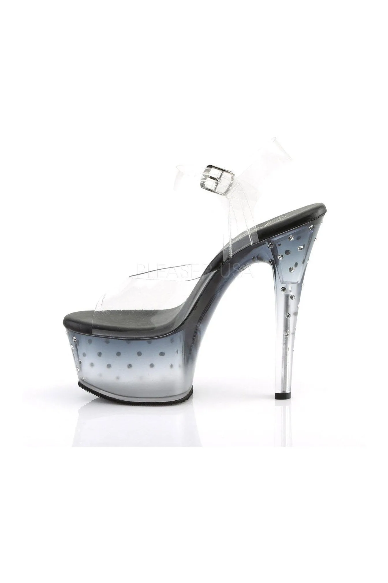 ASPIRE-608STD Platform Sandals | Black Vinyl