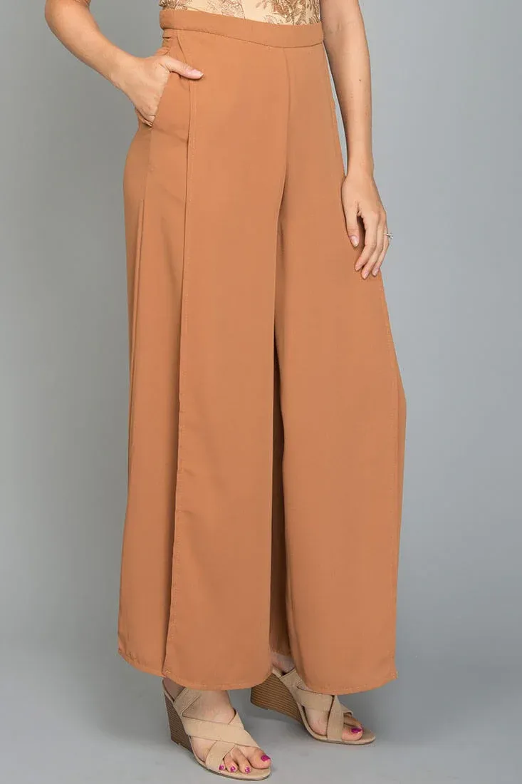 Ayelle Wide Leg Dress Pant Camel