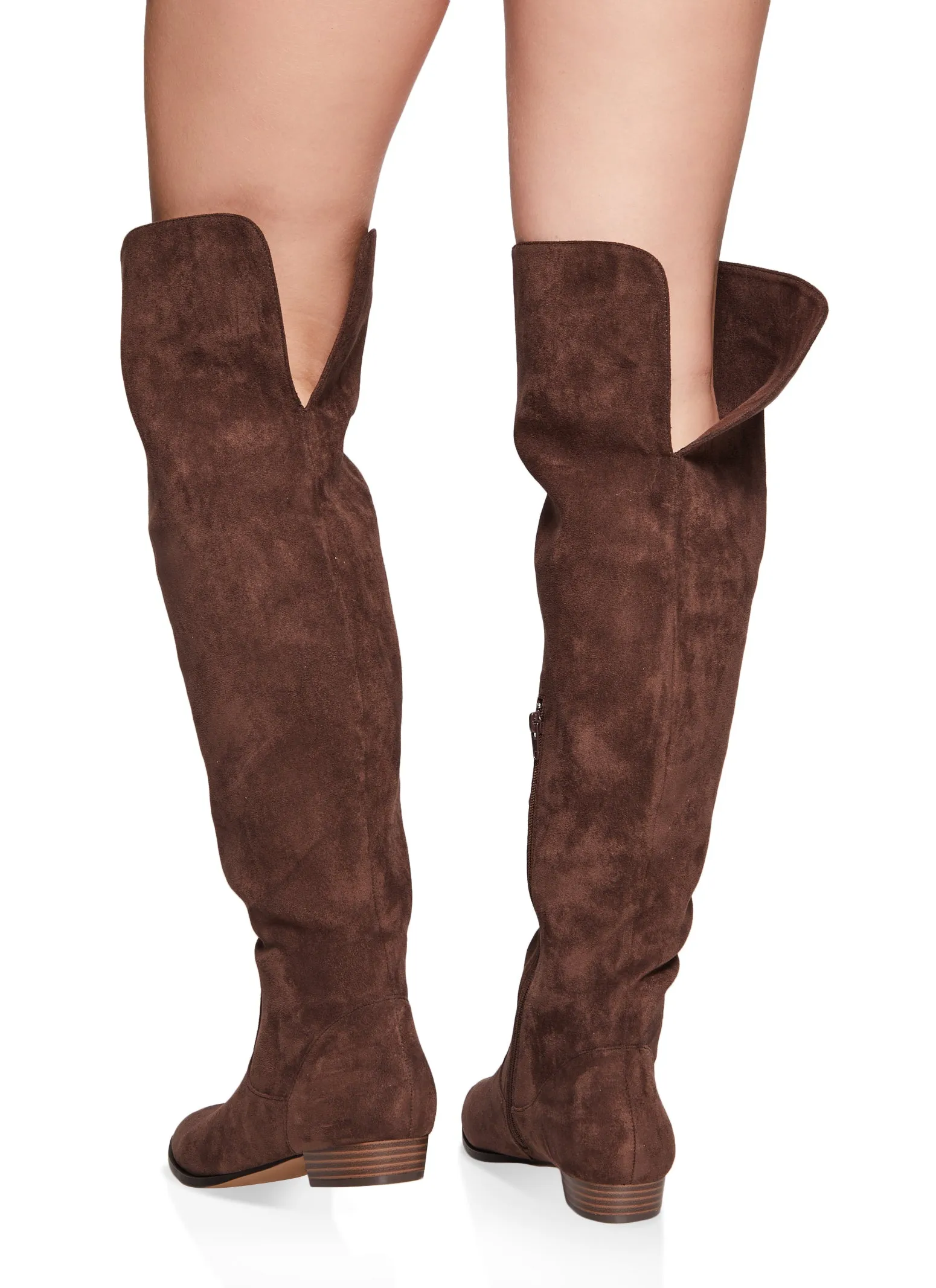 Back Slit Detail Over the Knee Boots