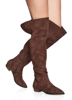 Back Slit Detail Over the Knee Boots