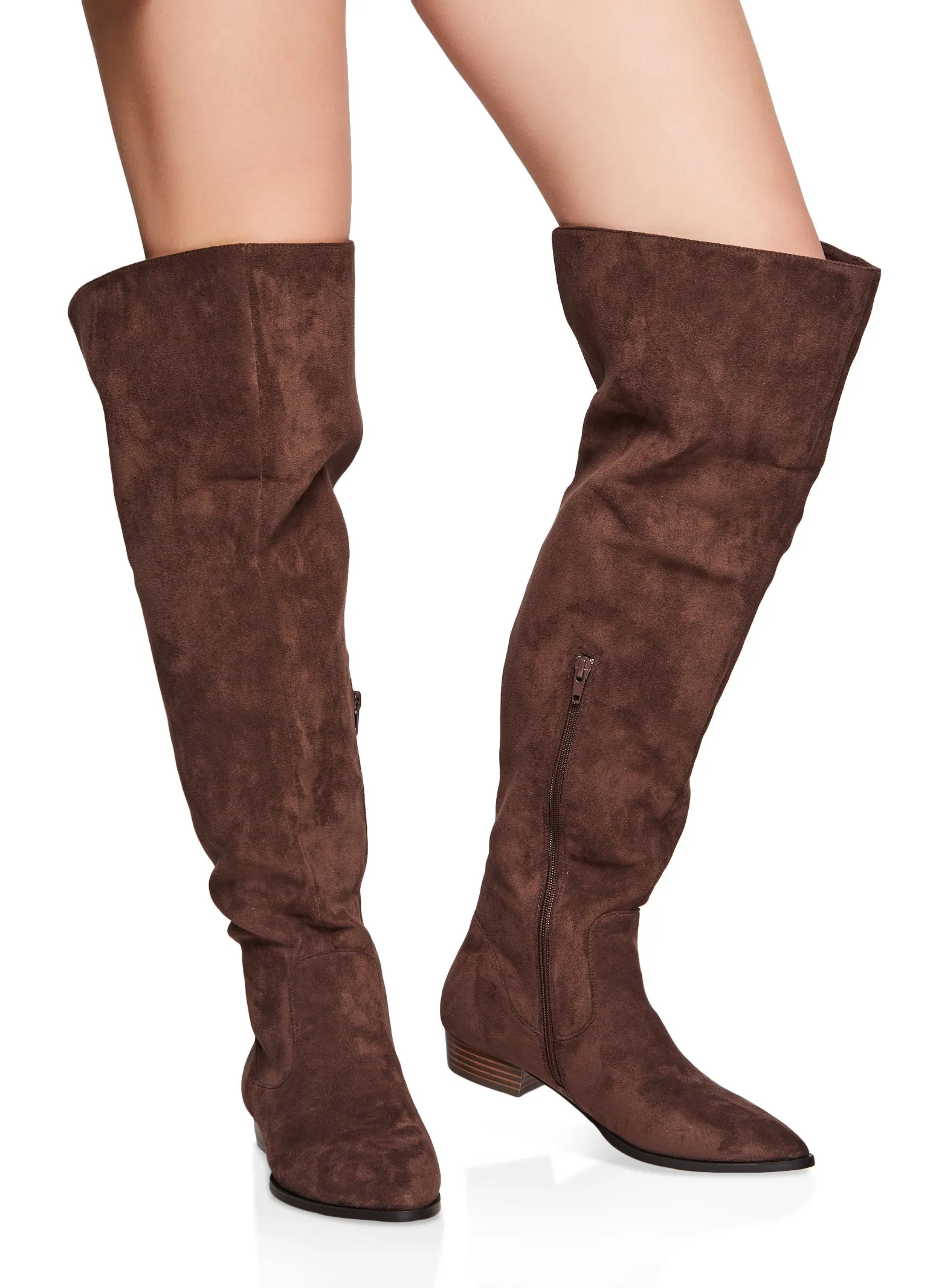 Back Slit Detail Over the Knee Boots