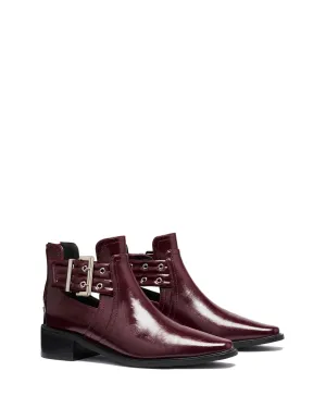 Baylee Ankle Boot Bordeaux Crinkle Patent