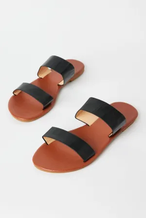Black Flat Sandals