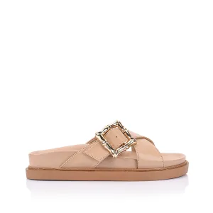 Bradford Footbed Slides - Beige