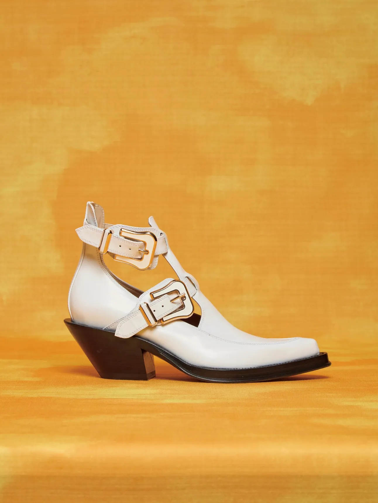 Castro Ankle Boot in Pearlized White Leather