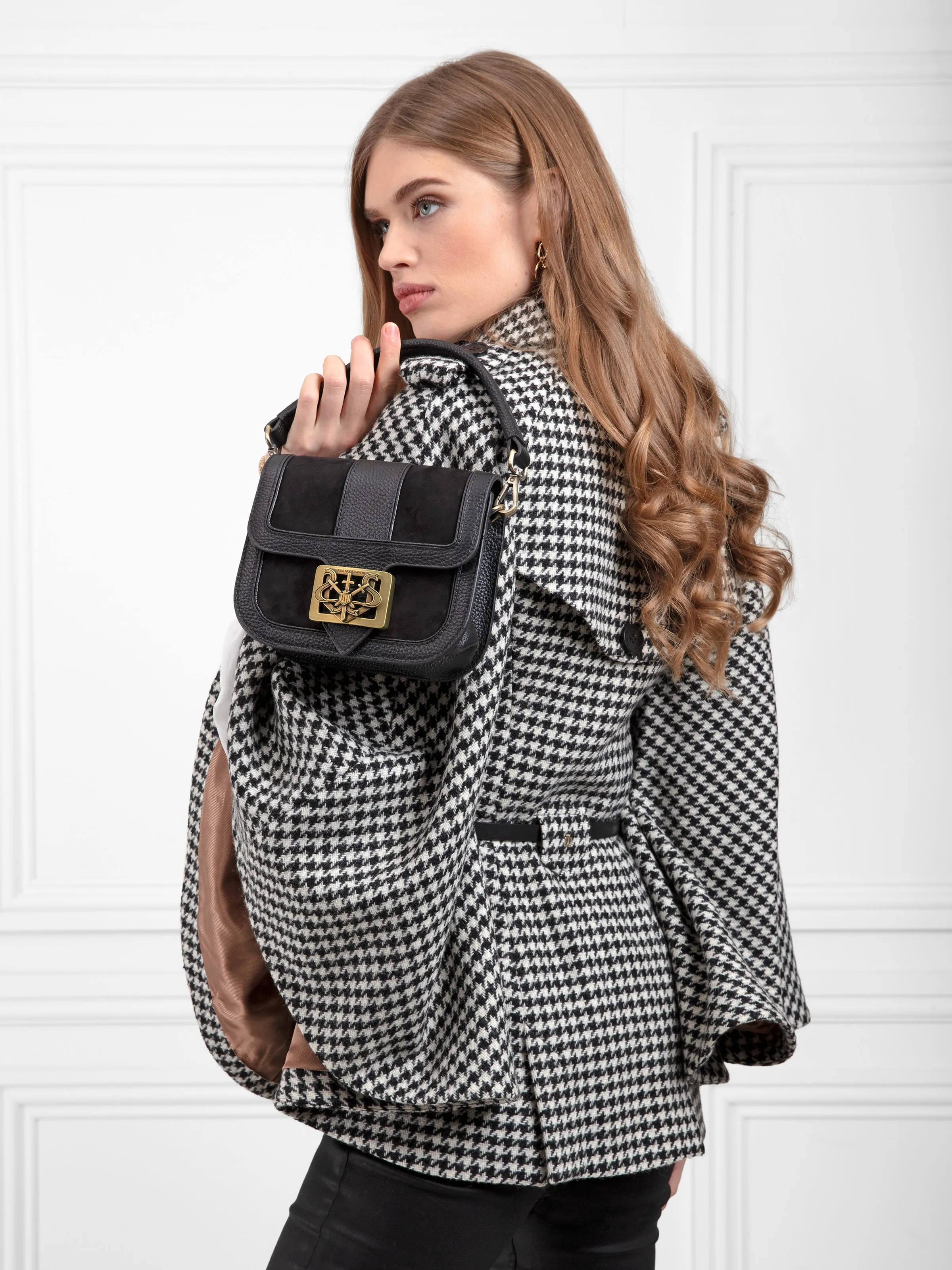Clarence Handbag - Black Suede
