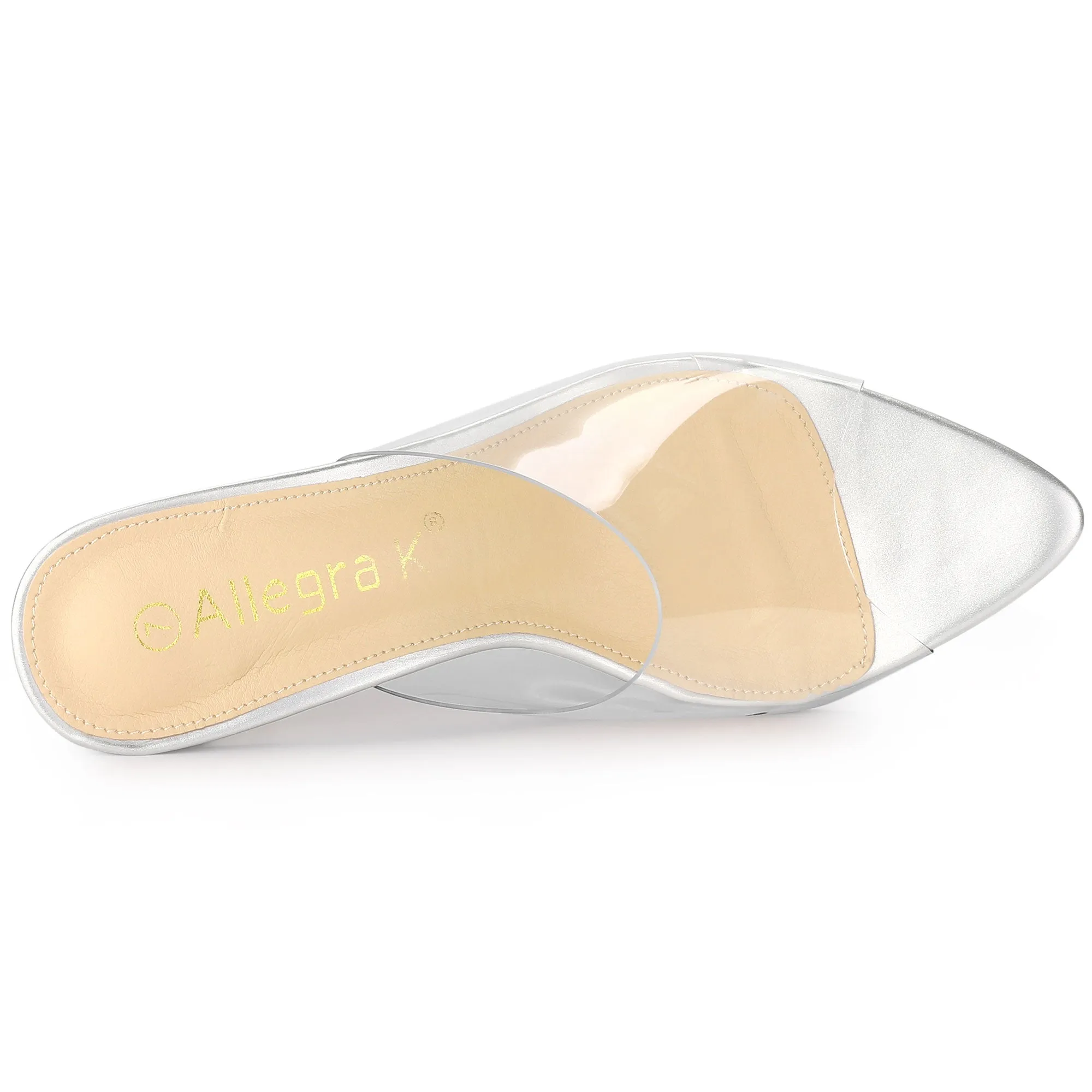 Clear Chunky Heel Slides Sandals Mules