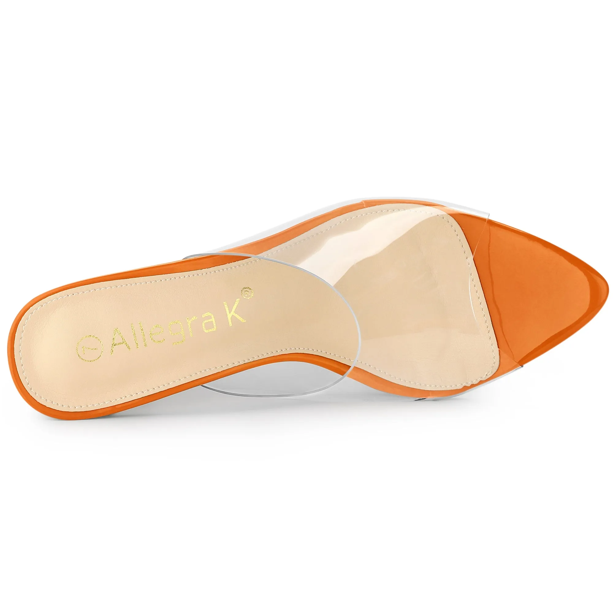Clear Chunky Heel Slides Sandals Mules