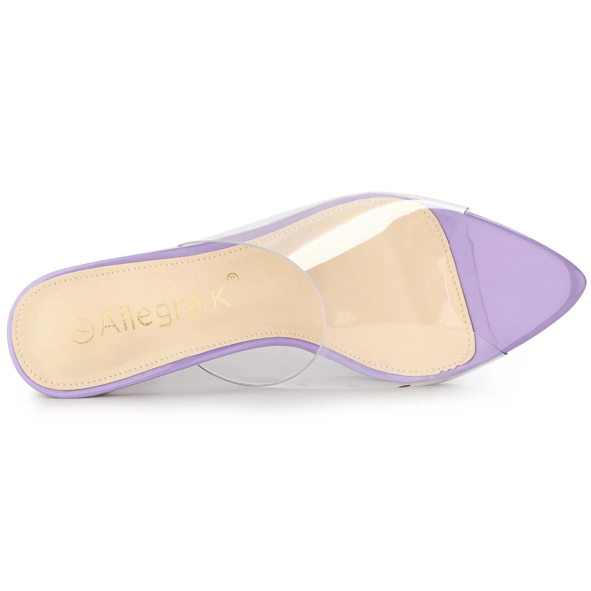 Clear Chunky Heel Slides Sandals Mules