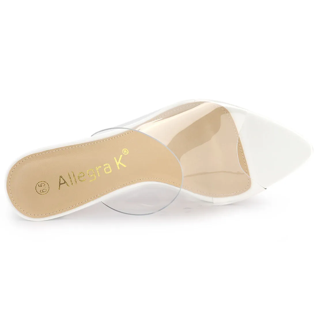 Clear Chunky Heel Slides Sandals Mules