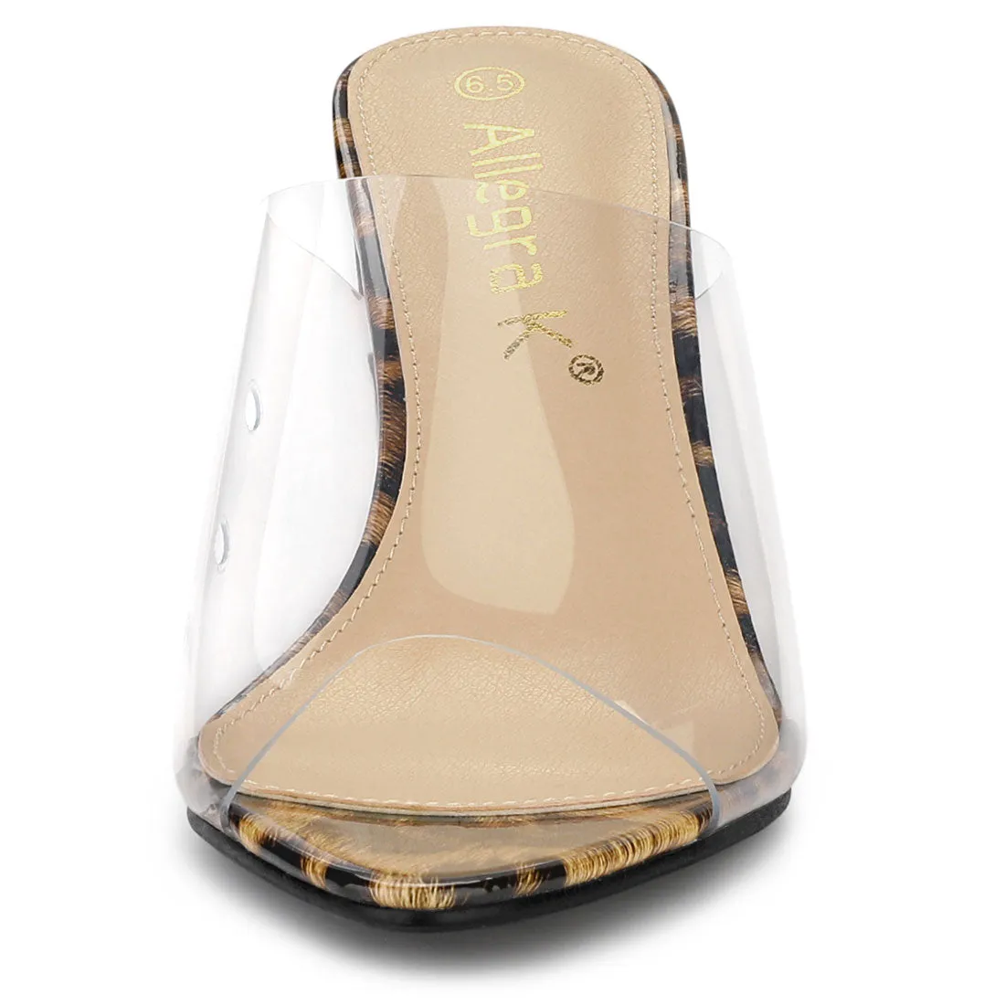 Clear Chunky Heel Slides Sandals Mules