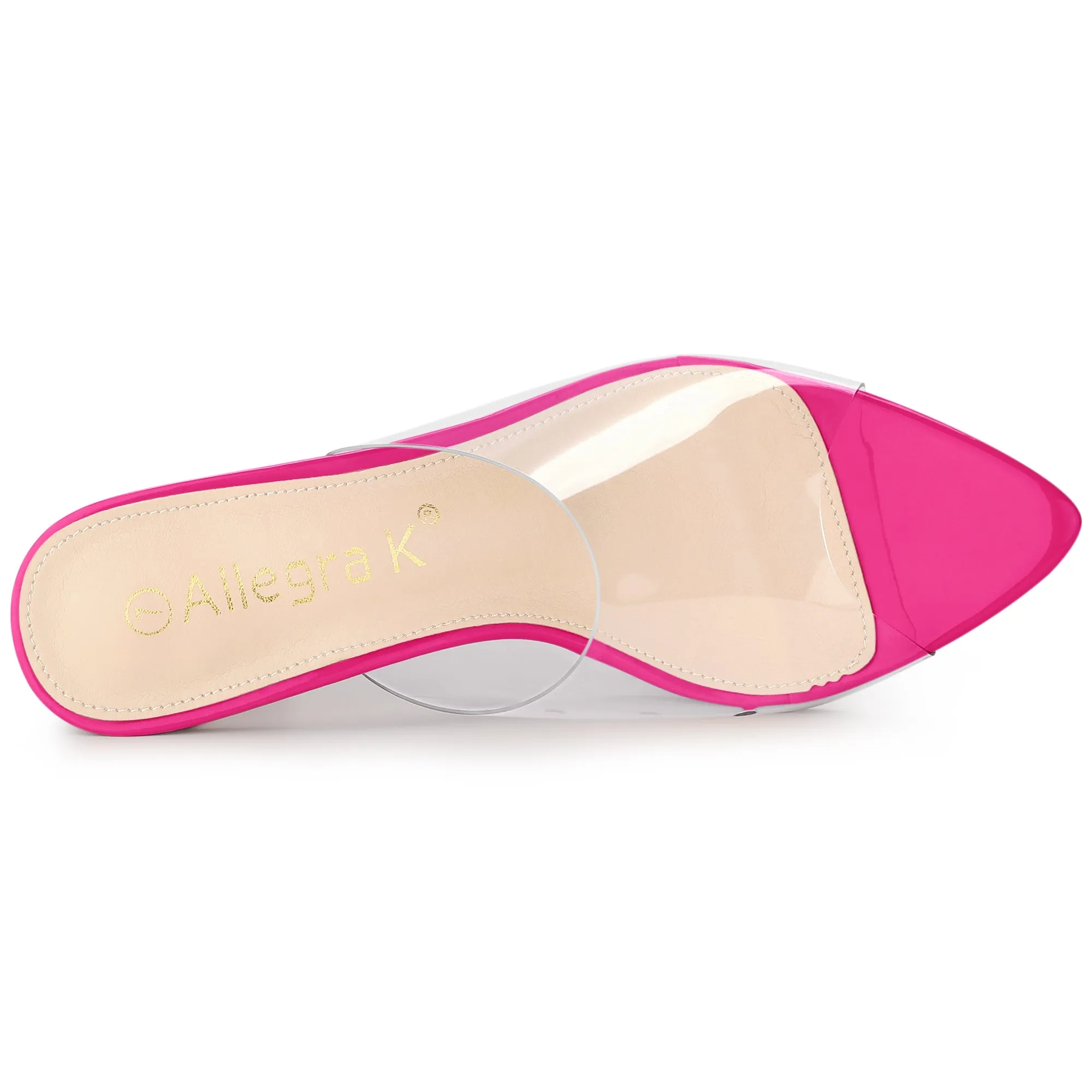 Clear Chunky Heel Slides Sandals Mules