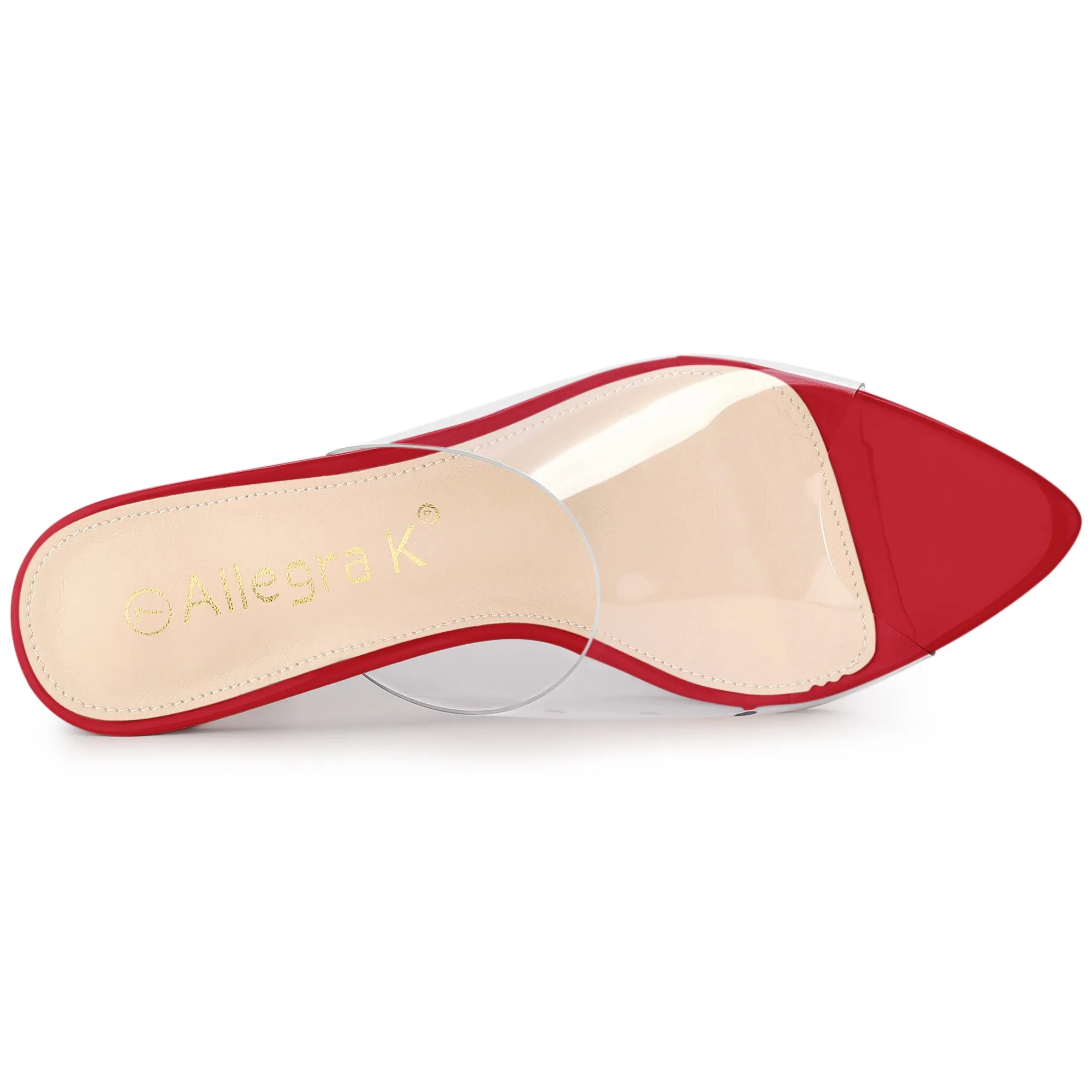 Clear Chunky Heel Slides Sandals Mules