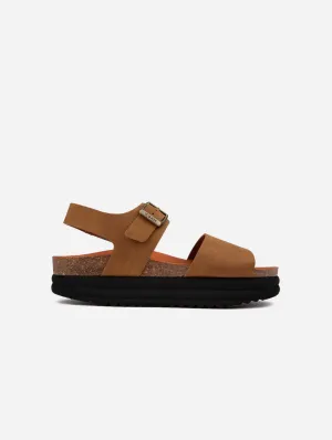 Clove Women's Vegan Flatform Sandals | Caramel