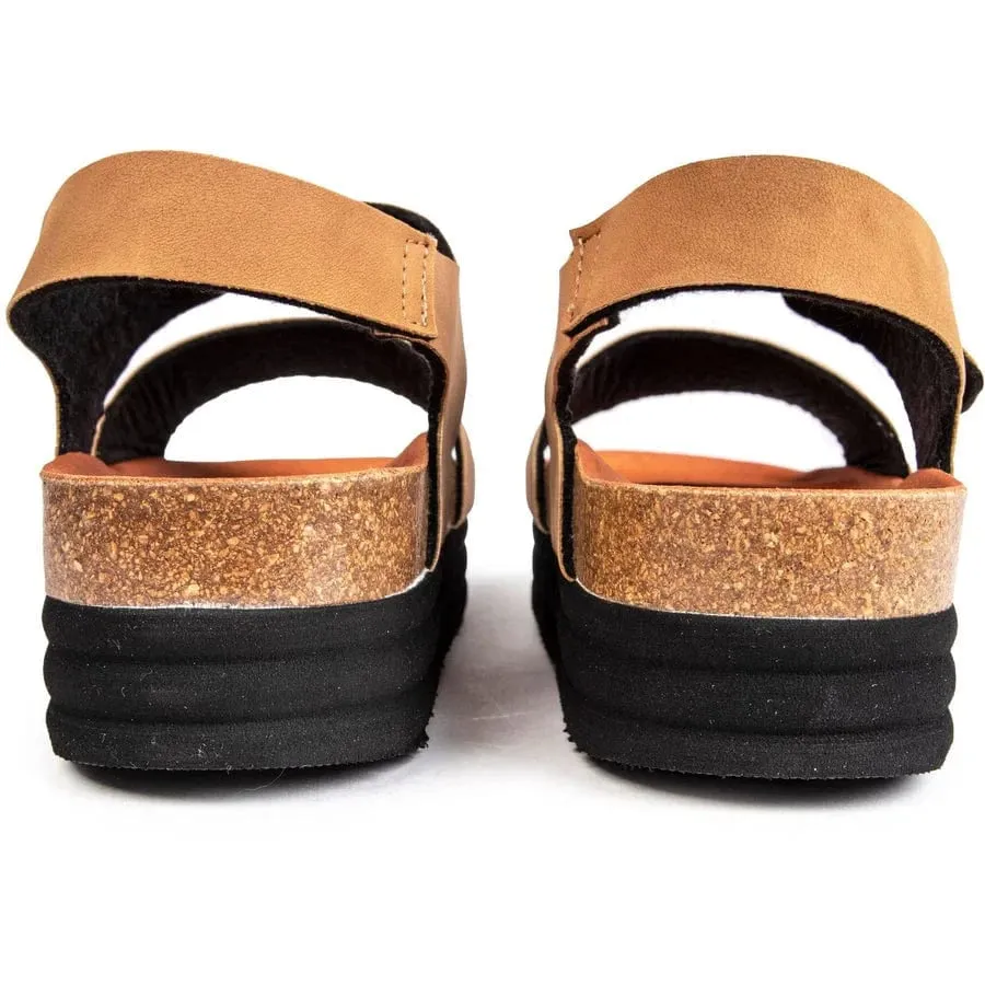 Clove Women's Vegan Flatform Sandals | Caramel