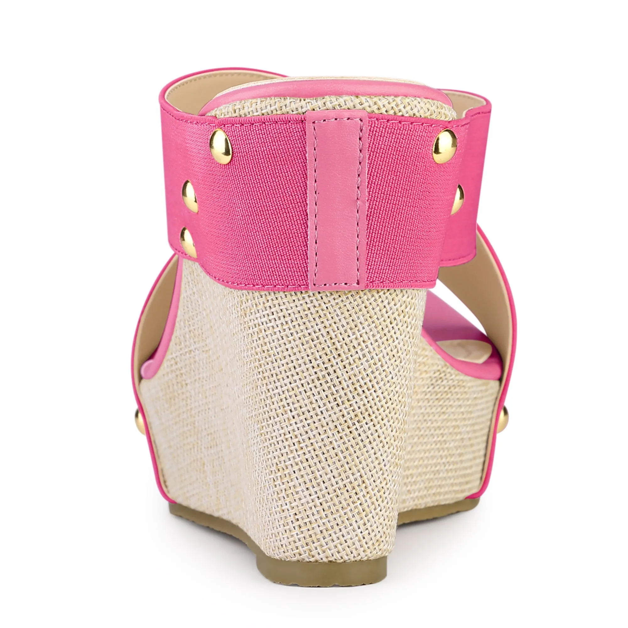 Crisscrossing Strap Platform Slide Wedge Sandals