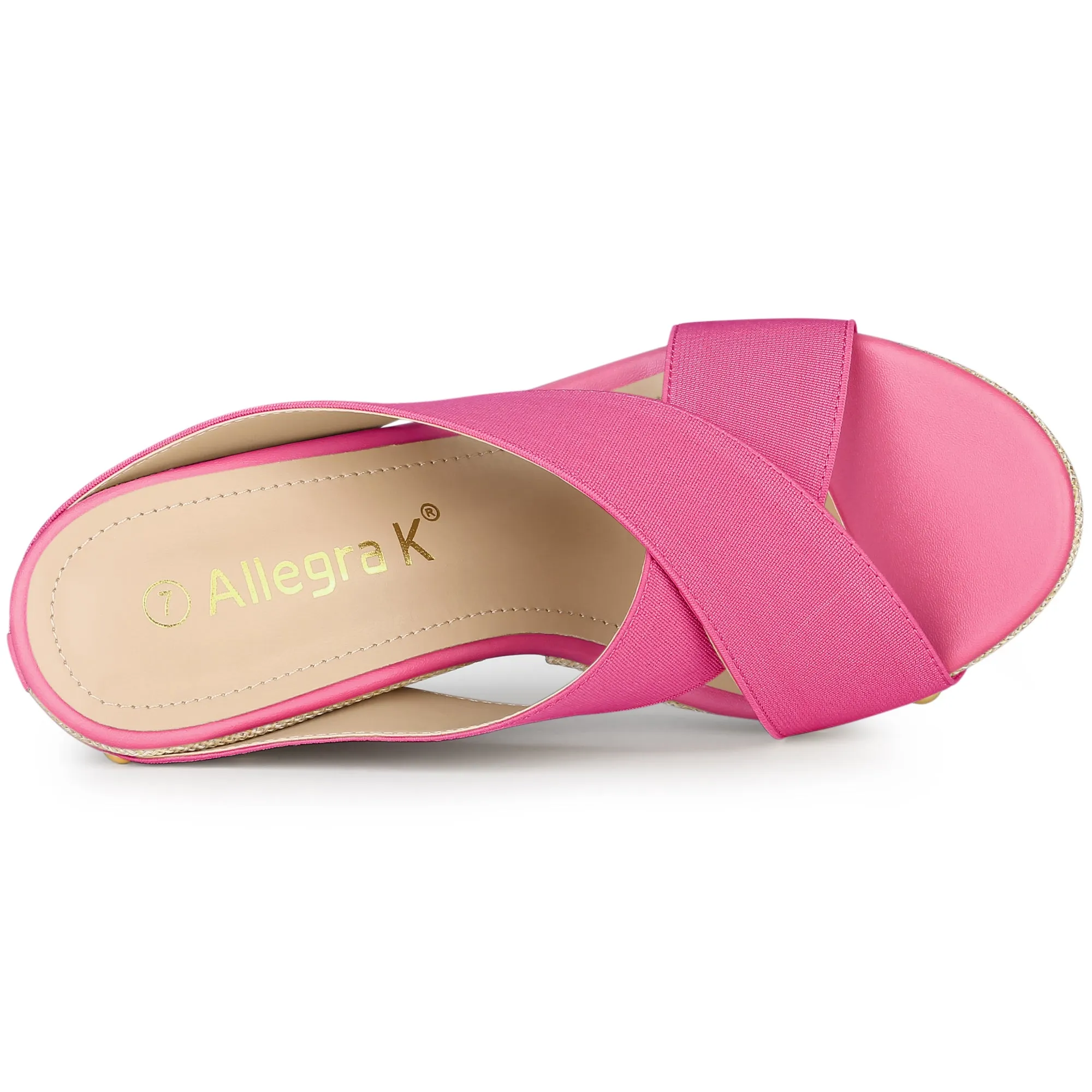 Crisscrossing Strap Platform Slide Wedge Sandals