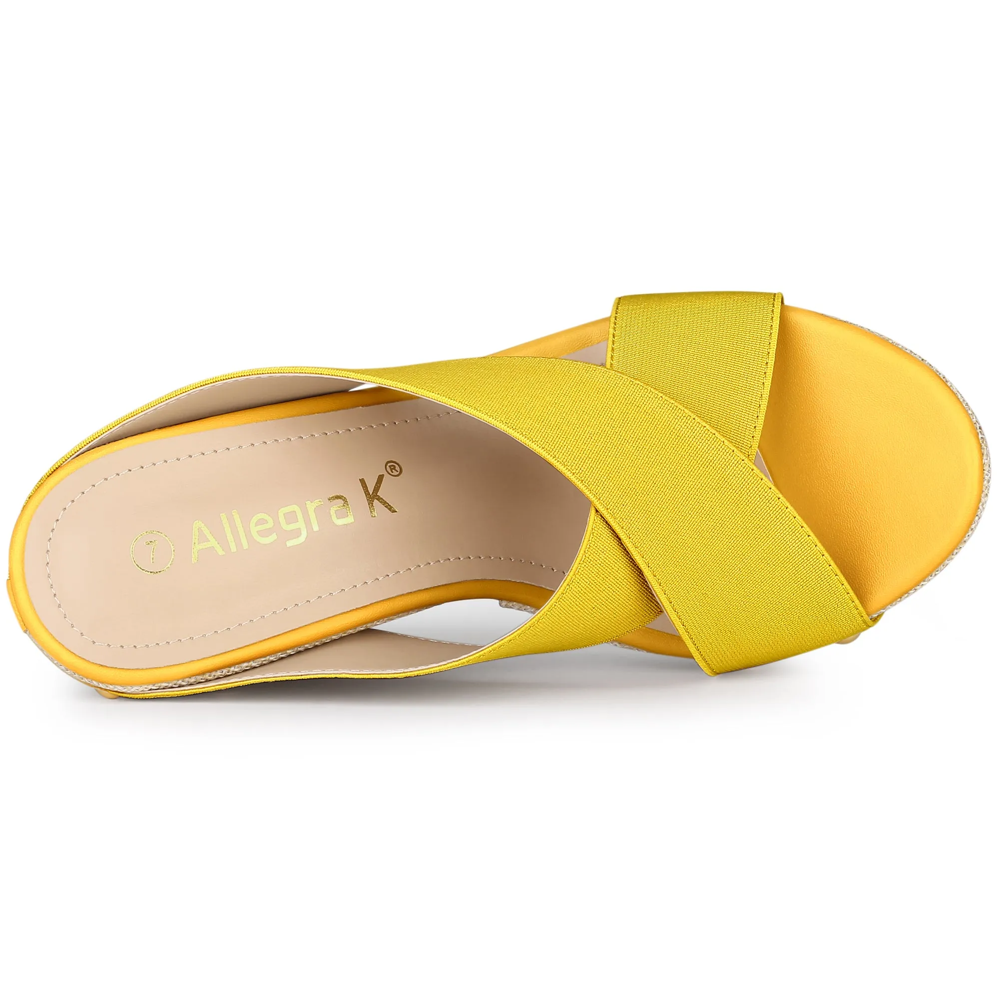 Crisscrossing Strap Platform Slide Wedge Sandals