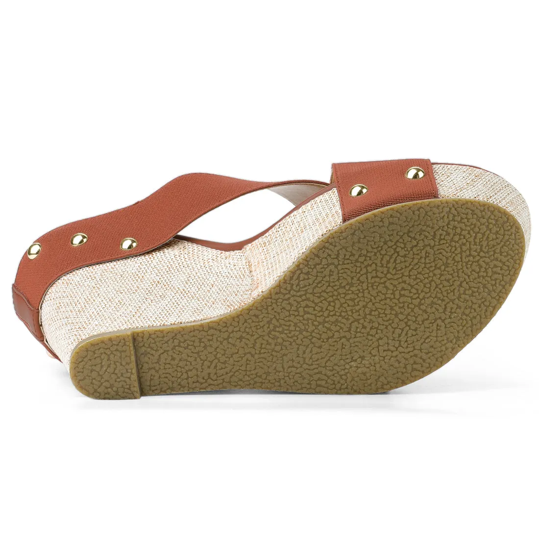 Crisscrossing Strap Platform Slide Wedge Sandals