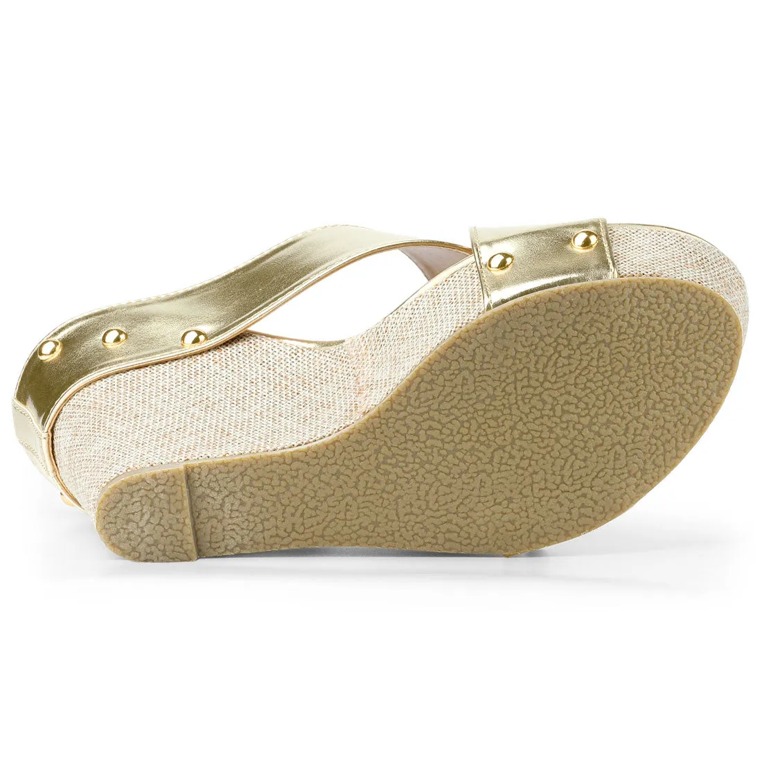Crisscrossing Strap Platform Slide Wedge Sandals