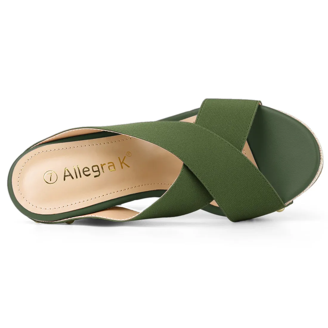 Crisscrossing Strap Platform Slide Wedge Sandals