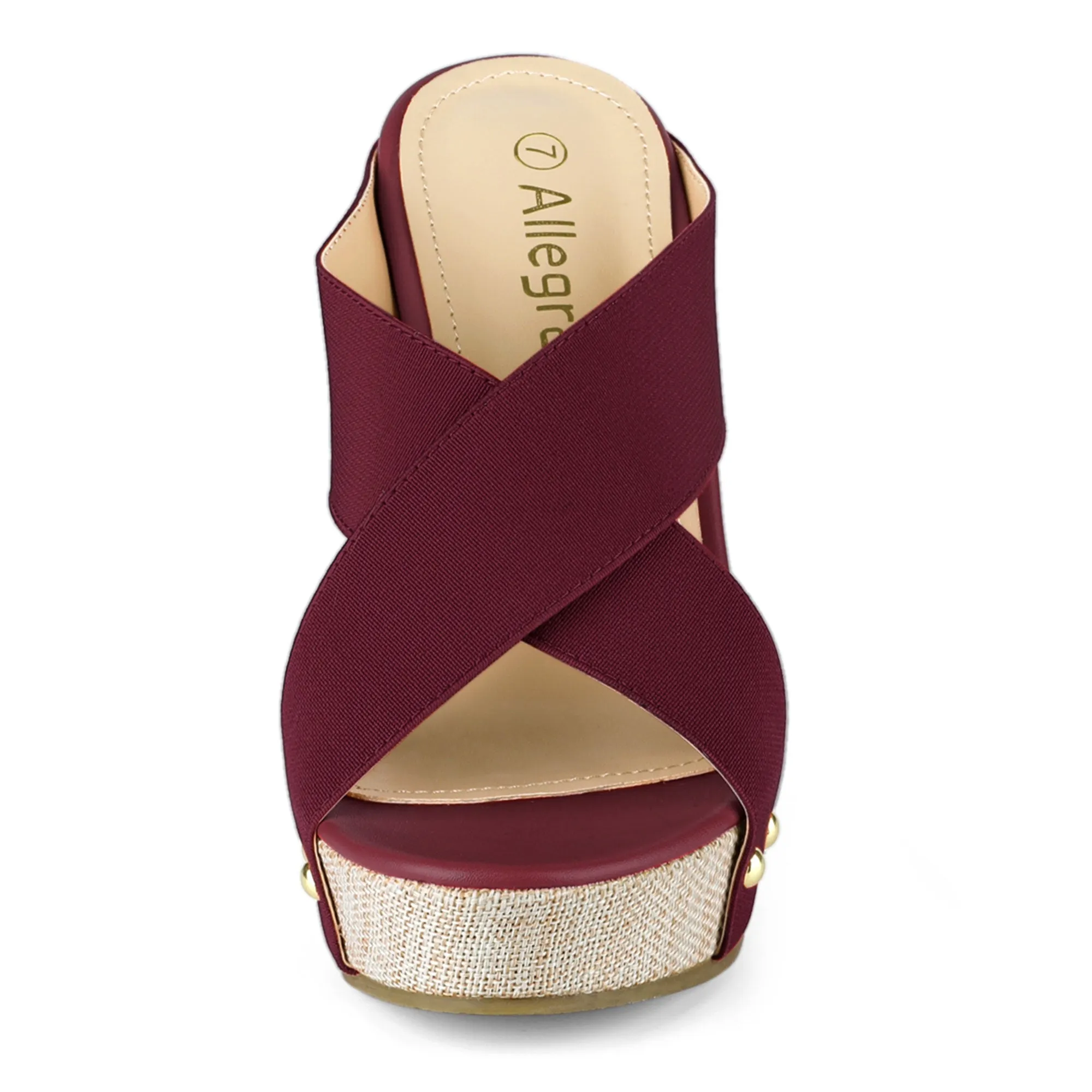 Crisscrossing Strap Platform Slide Wedge Sandals