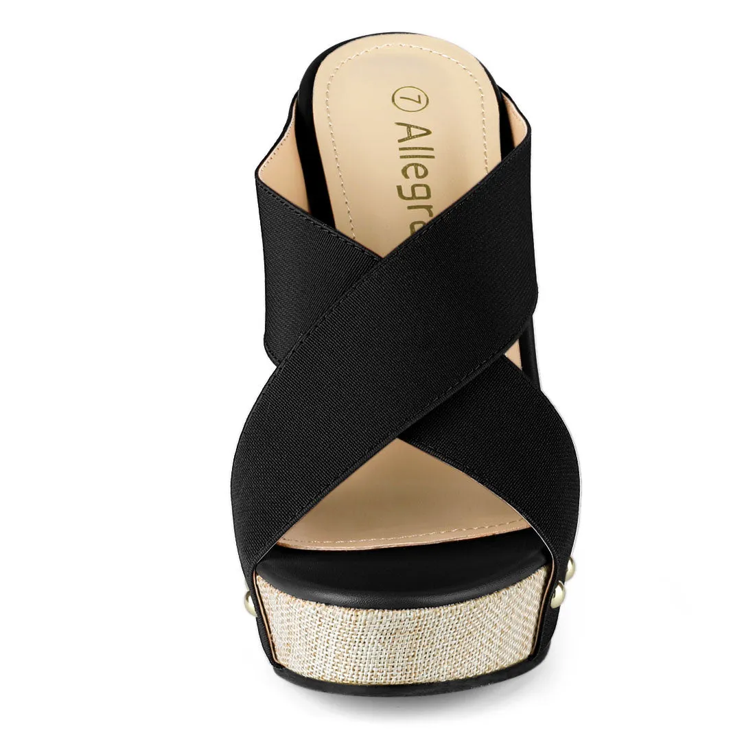 Crisscrossing Strap Platform Slide Wedge Sandals