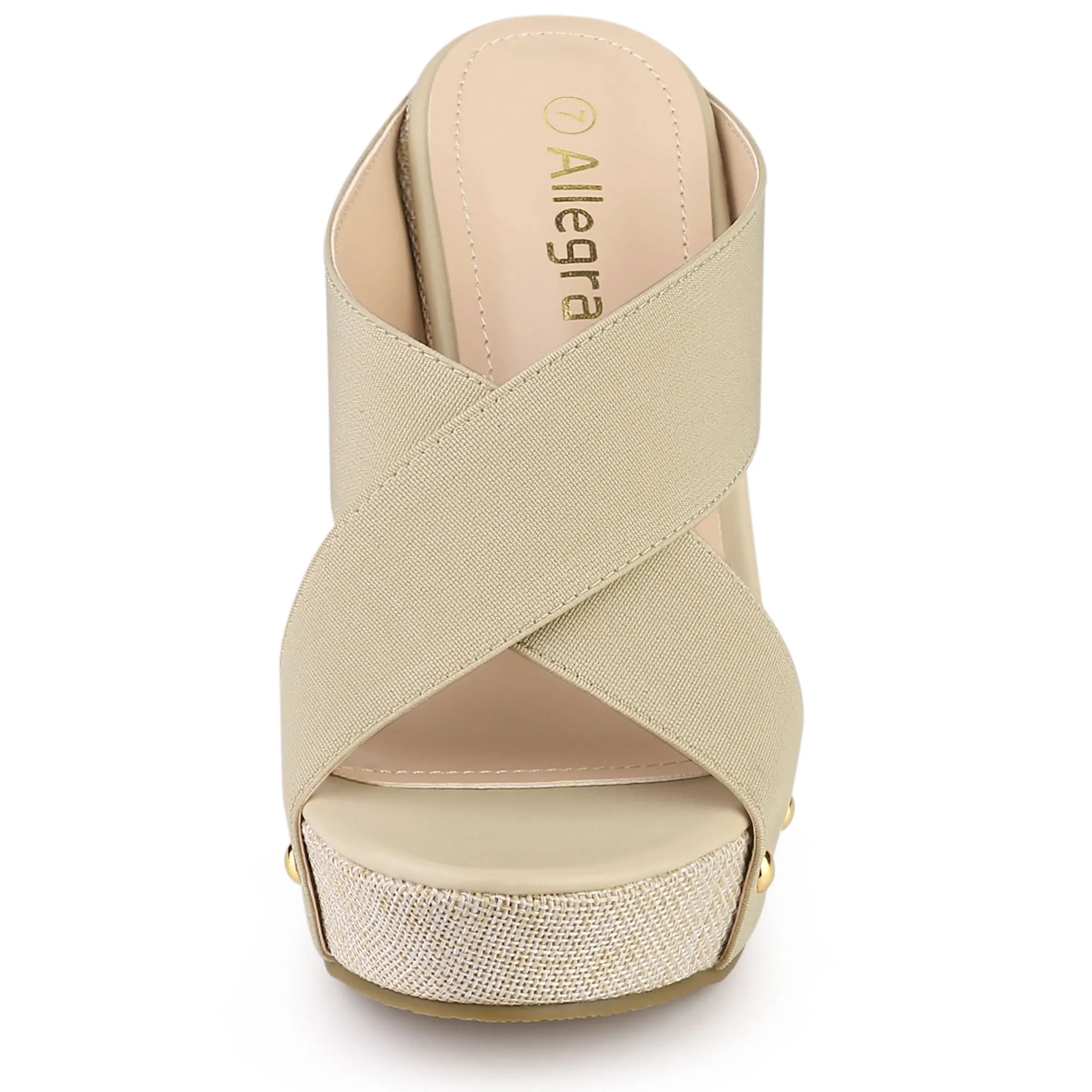 Crisscrossing Strap Platform Slide Wedge Sandals