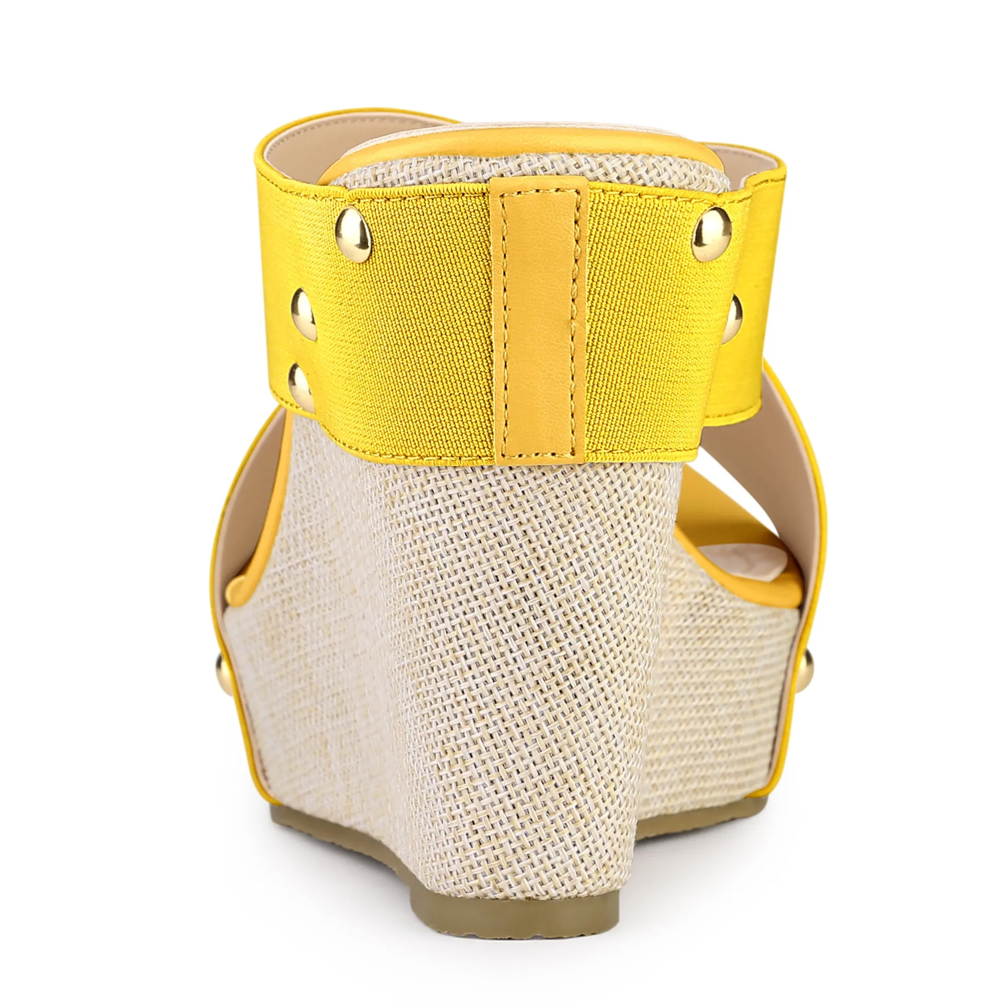 Crisscrossing Strap Platform Slide Wedge Sandals