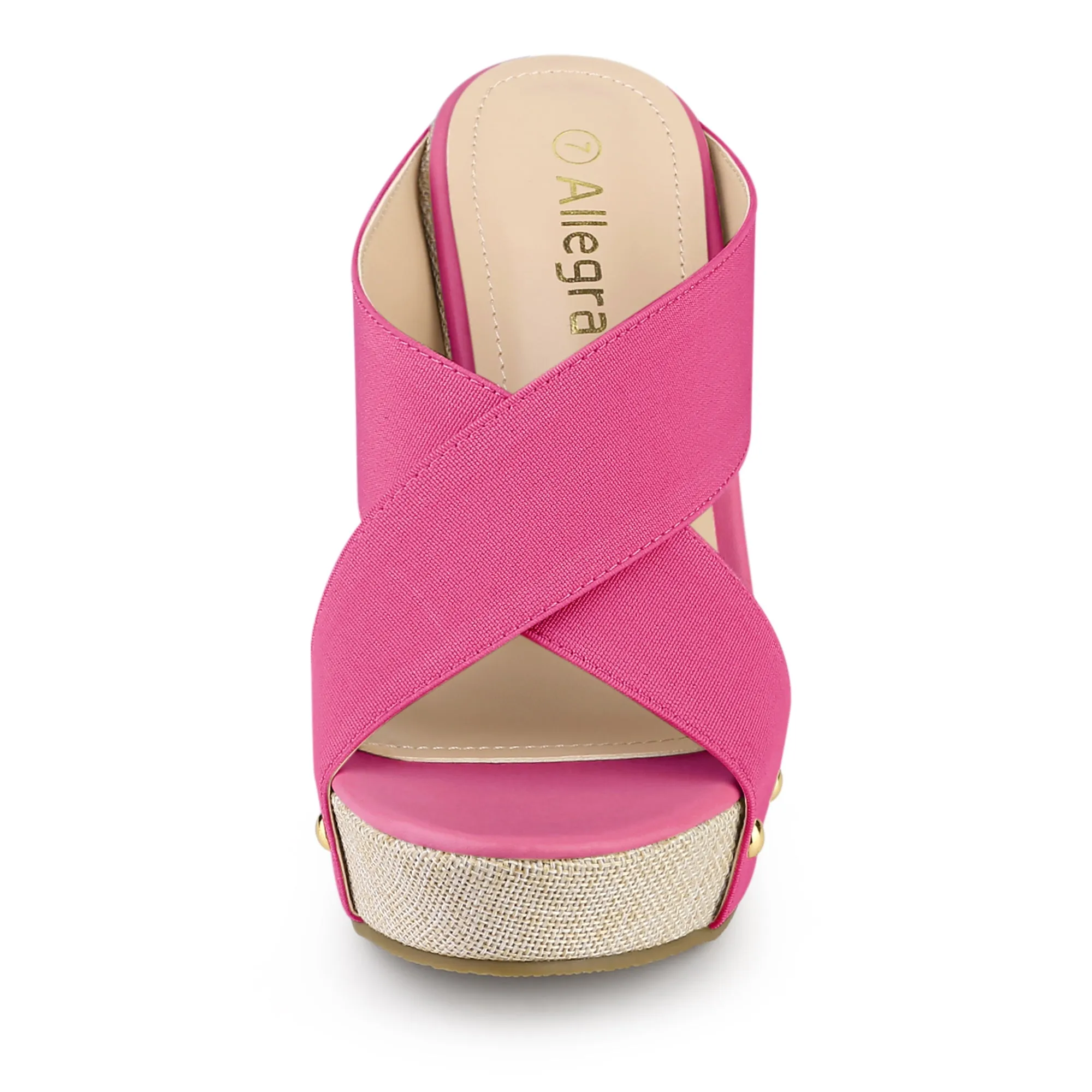 Crisscrossing Strap Platform Slide Wedge Sandals