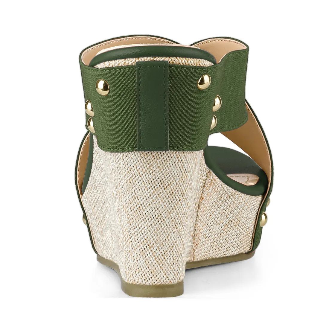 Crisscrossing Strap Platform Slide Wedge Sandals