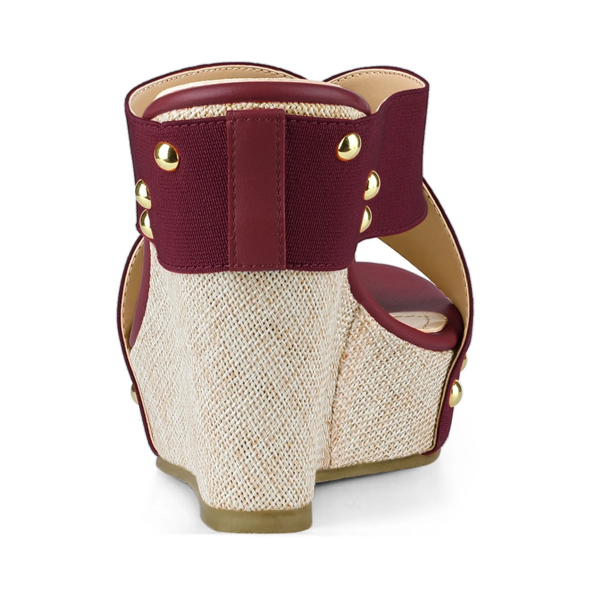 Crisscrossing Strap Platform Slide Wedge Sandals